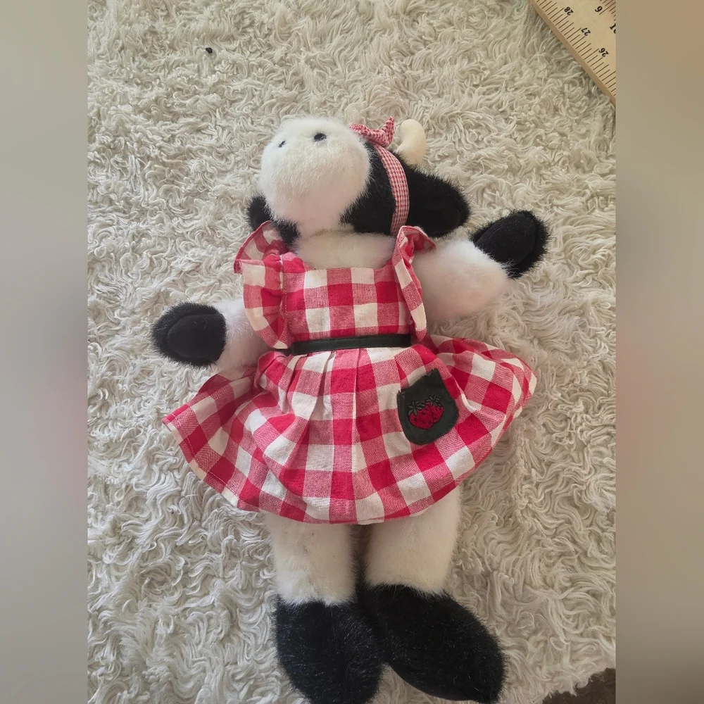 Red Gingham Cow Plush Stuffed Animal - Kids Toy